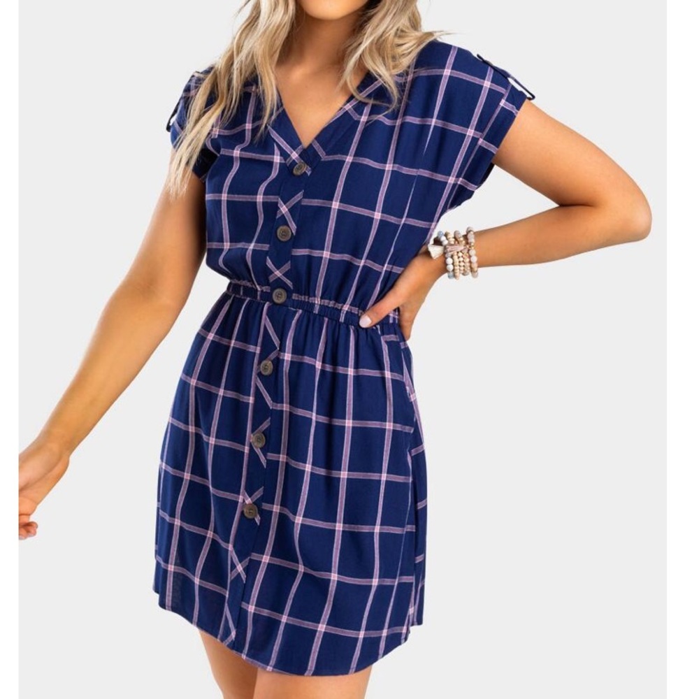 Francesca’s Window Pane Shirt Dress